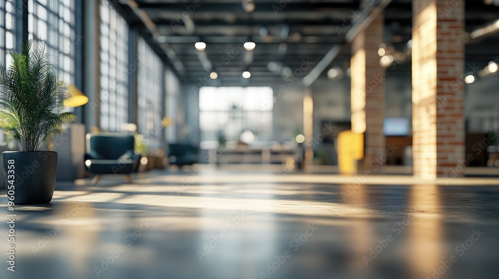Blurred backgrounds of an office environment in an industrial setting Blurred backgrounds of an office environment in an industrial setting
