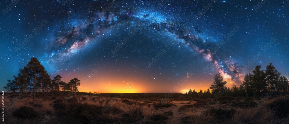 Enchanting Night Sky Astrophotography in Forest Clearing Enchanting Night Sky Astrophotography in Forest Clearing