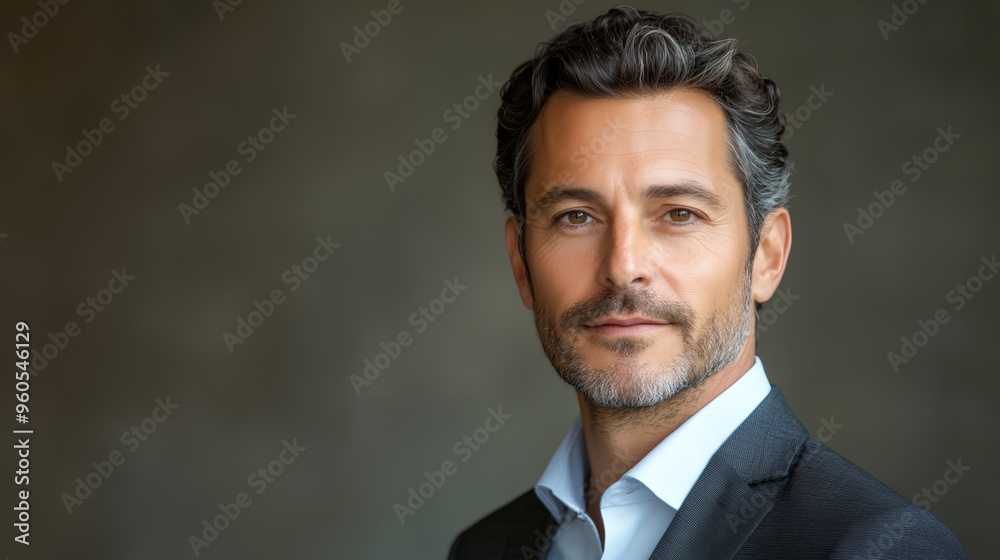 a man with a beard and a suit jacket