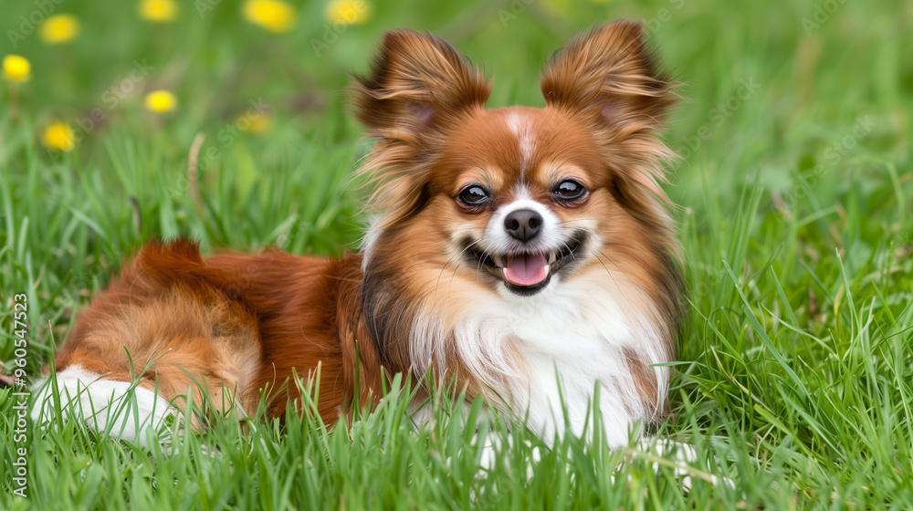 Brown chihuahua dog in grass field Brown chihuahua dog in grass field