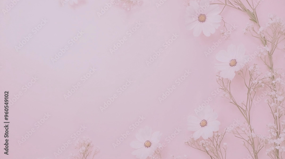 a pink background with white flowers a pink background with white flowers