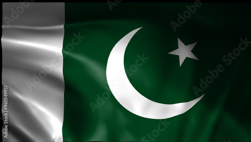 Pakistan Flag Background. Flag of Pakistan waving in the wind. 3D illustration 