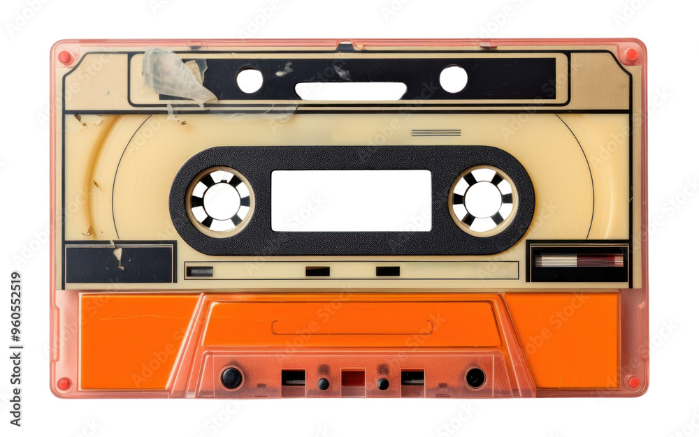 Naklejka premium PNG Audio casette electronics white background technology.