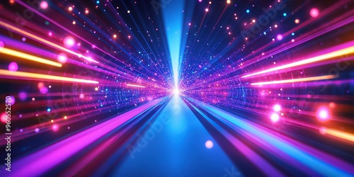 Abstract colorful light speed motion background with futuristic glowing lights