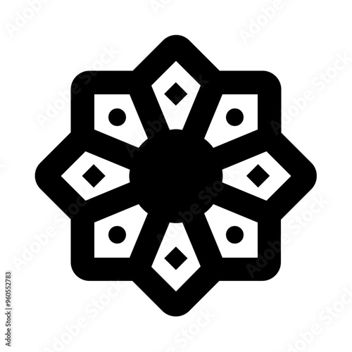 Geometric Snowflake Solid Icon