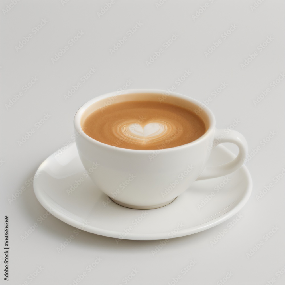 Latte Art in a White Coffee Cup Latte Art in a White Coffee Cup