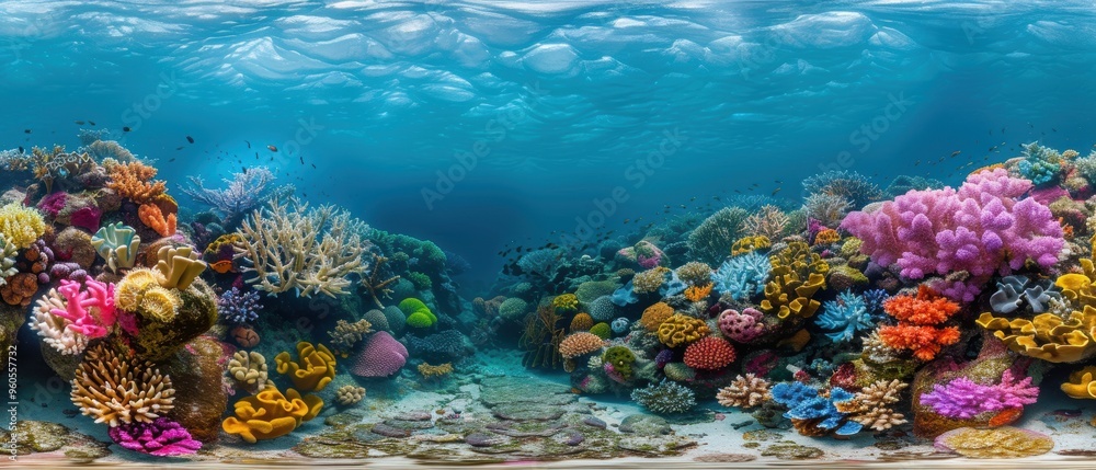 Naklejka premium Vibrant Underwater World: The Beauty of a Coral Reef Ecosystem