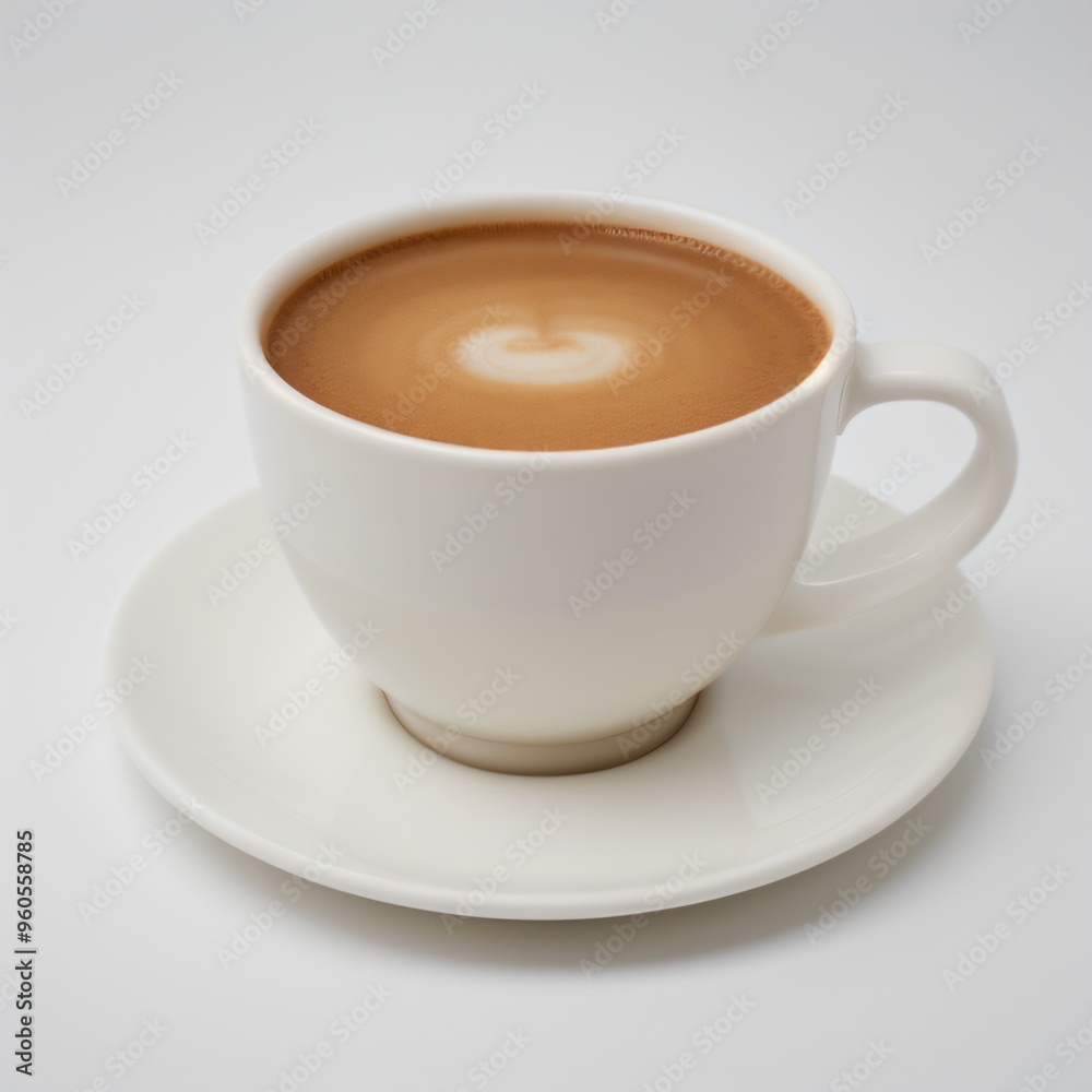 Latte Art in a White Coffee Cup Latte Art in a White Coffee Cup