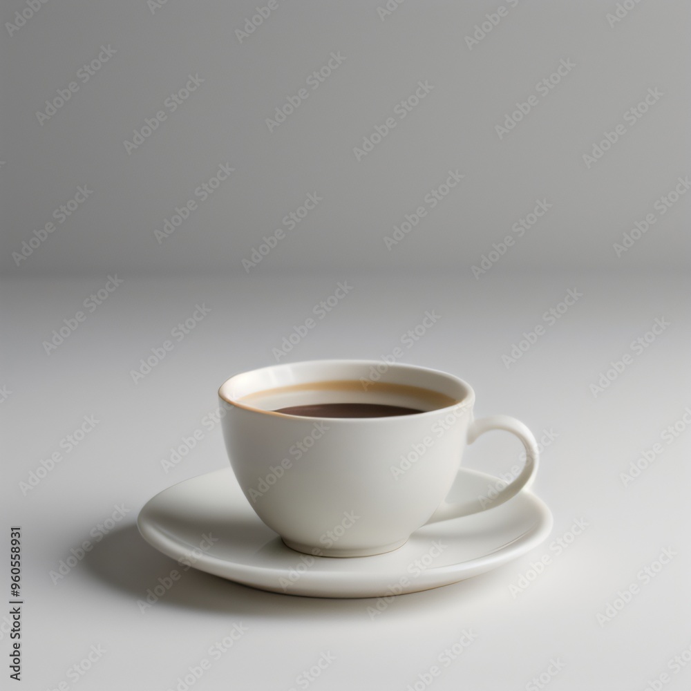 Latte Art in a White Coffee Cup Latte Art in a White Coffee Cup