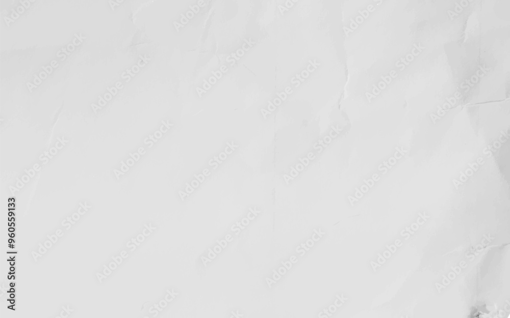 White crumpled craft paper texture as background. Light grey paper texture, Old vintage page or grunge vignette of old newspaper. Pattern rough art creased grunge letter with copy space for text.