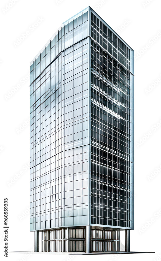 Modern glass skyscraper building illustration Modern glass skyscraper building illustration