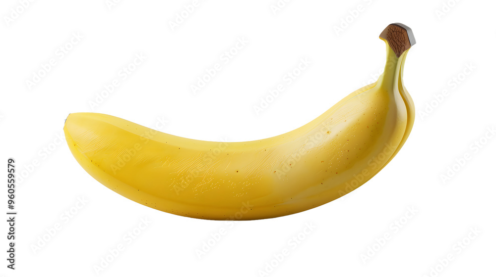 Single ripe yellow banana with smooth peel, isolated on a white background, close-up shot highlighting the texture and freshness, ideal for health, nutrition, and fruit photography Single ripe yellow banana with smooth peel, isolated on a white background, close-up shot highlighting the texture and freshness, ideal for health, nutrition, and fruit photography