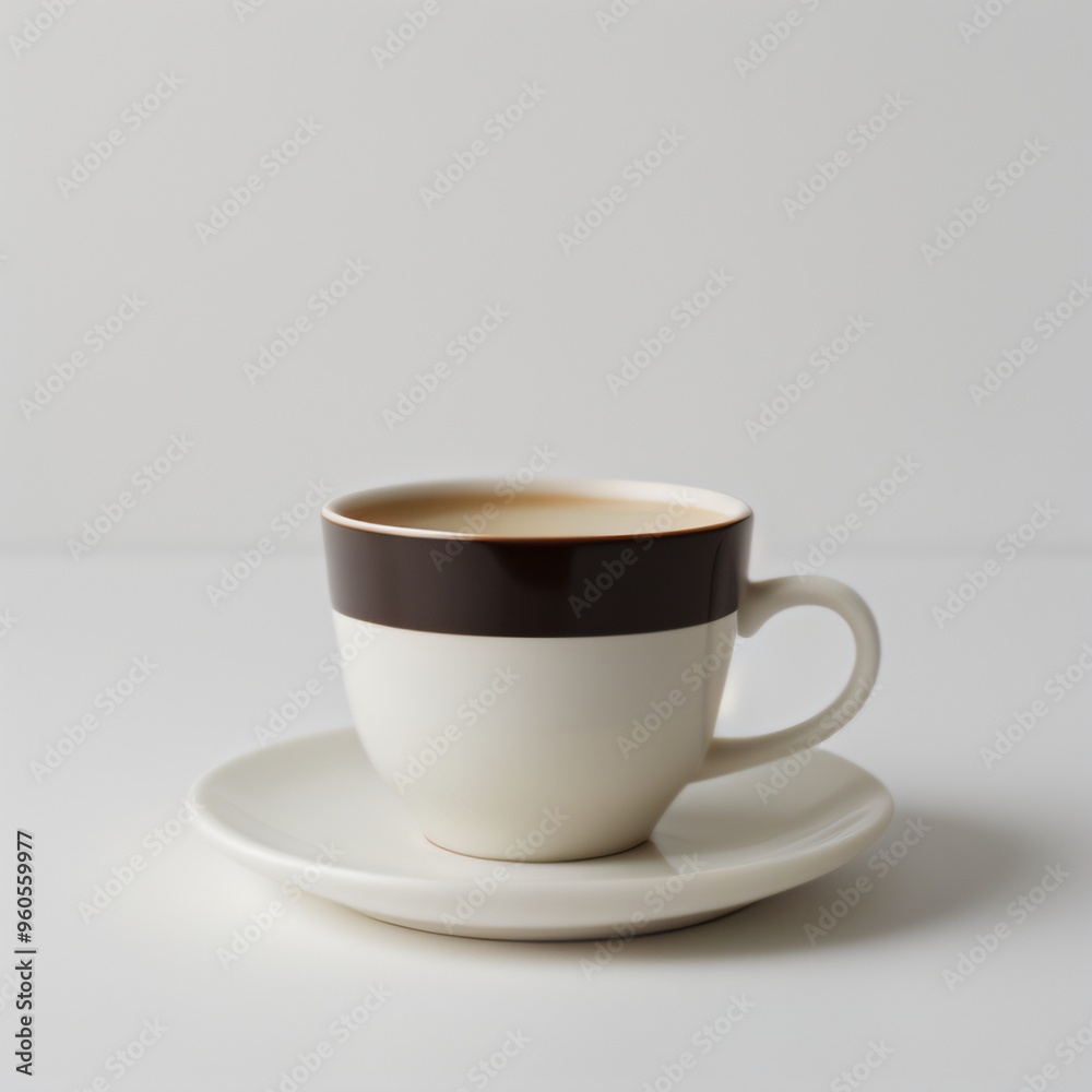 Latte Art in a White Coffee Cup