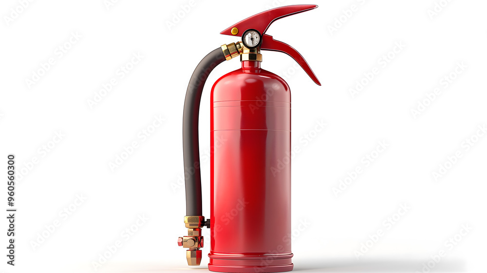 Obraz premium High-Quality Red Fire Extinguisher Isolated on White Background