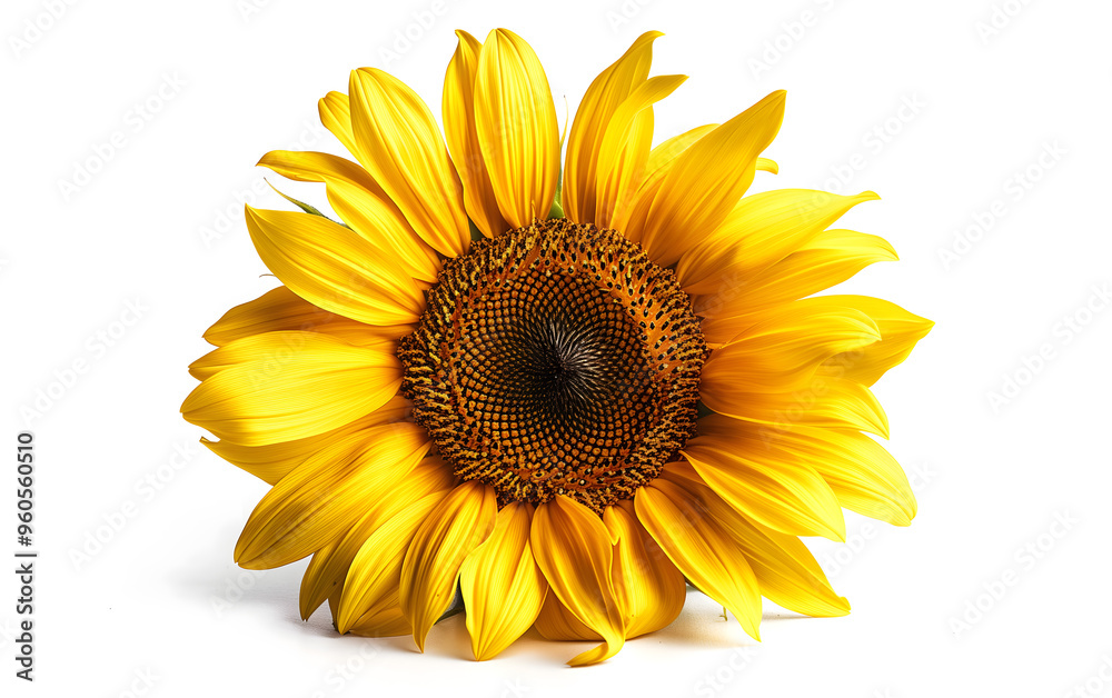 Fototapeta premium Vibrant Sunflower Close-Up on a Clear Background