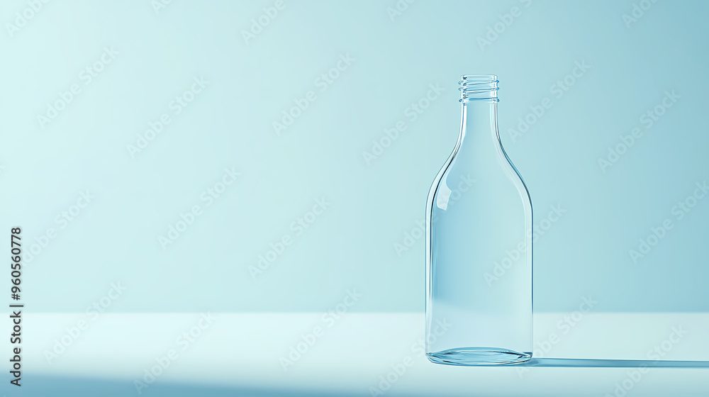 Transparent glass bottle showcasing minimalist design