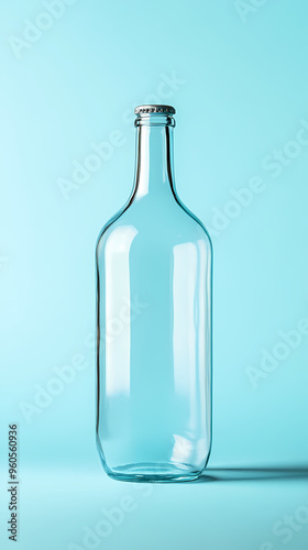 Transparent glass bottle showcasing minimalist design