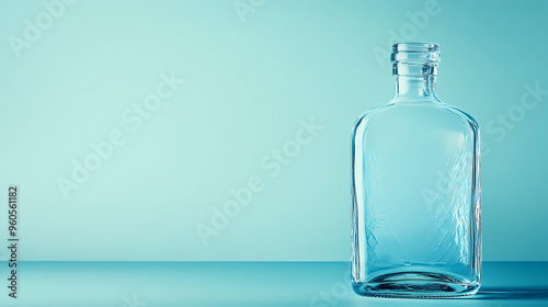 Transparent glass bottle showcasing minimalist design