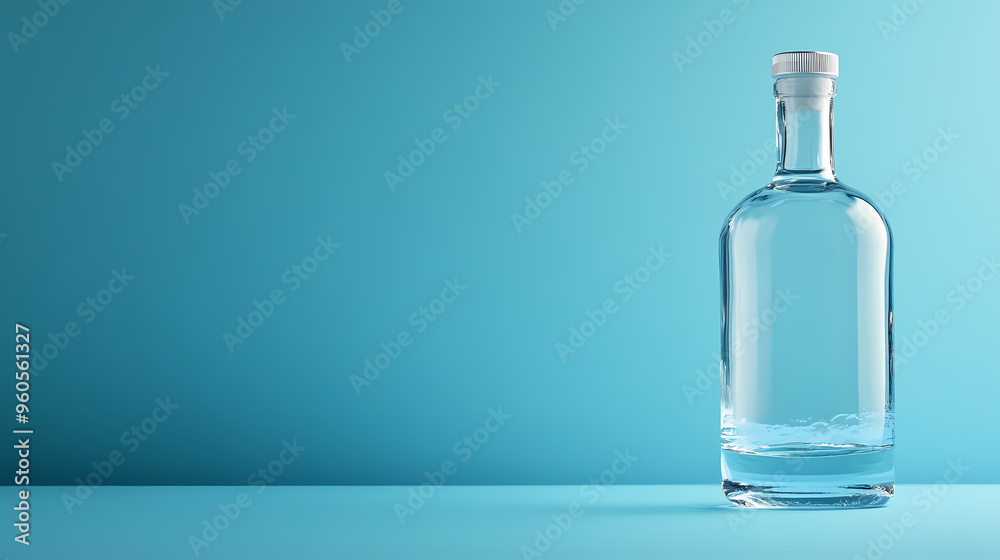 Transparent glass bottle showcasing minimalist design Transparent glass bottle showcasing minimalist design