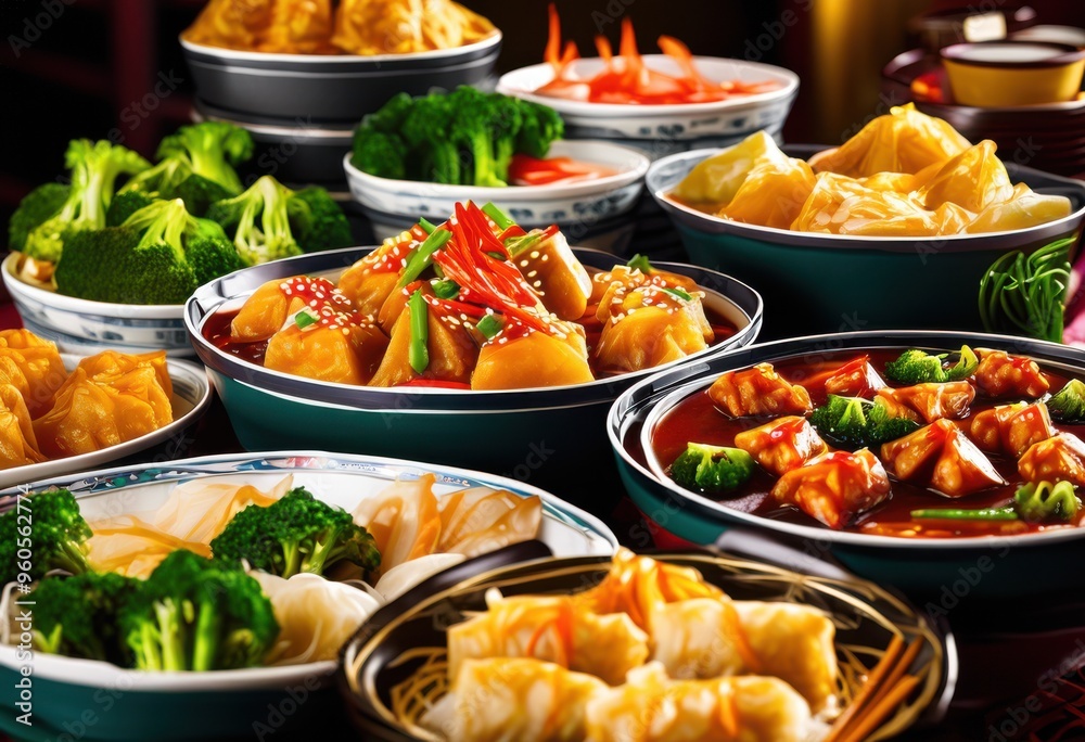 vibrant chinese takeout containers overflowing tasty colorful dishes ready enjoy, asian, food, meal, restaurant, delicious, appetizing, box, packaging vibrant chinese takeout containers overflowing tasty colorful dishes ready enjoy, asian, food, meal, restaurant, delicious, appetizing, box, packaging