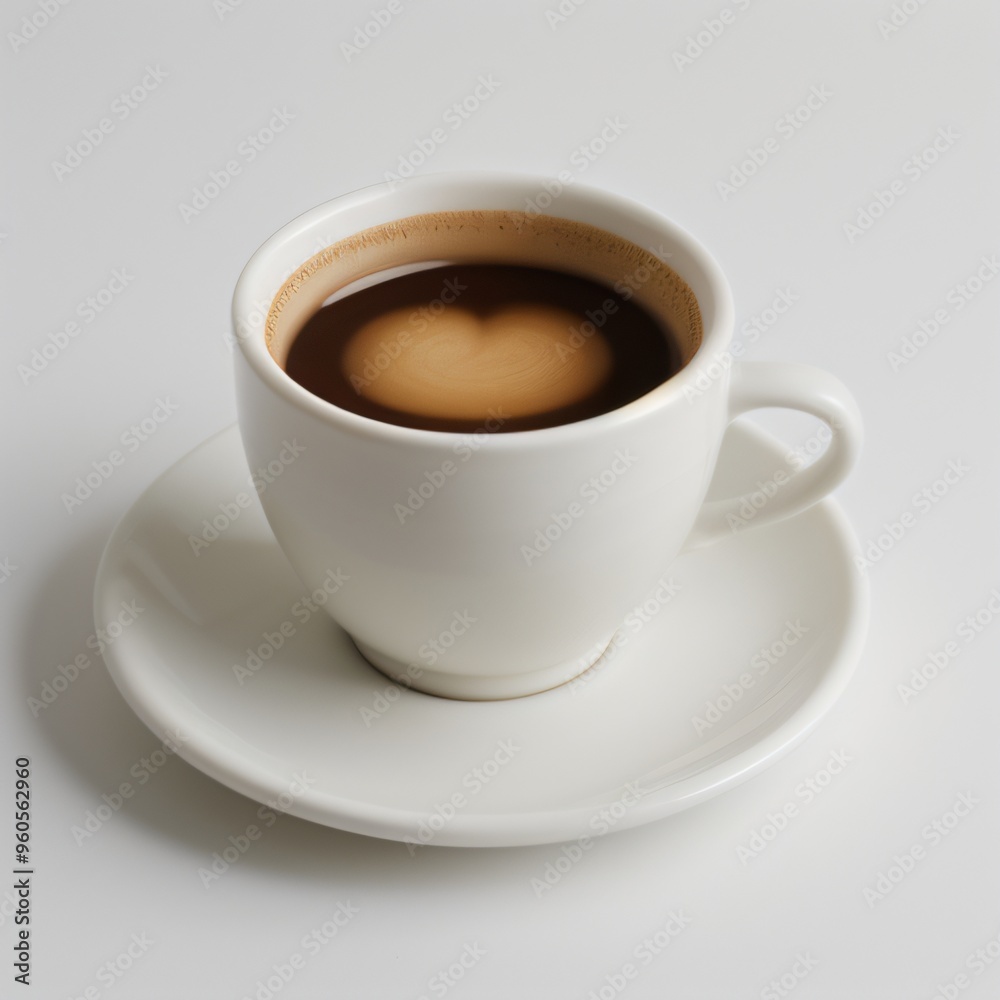 Latte Art in a White Coffee Cup Latte Art in a White Coffee Cup