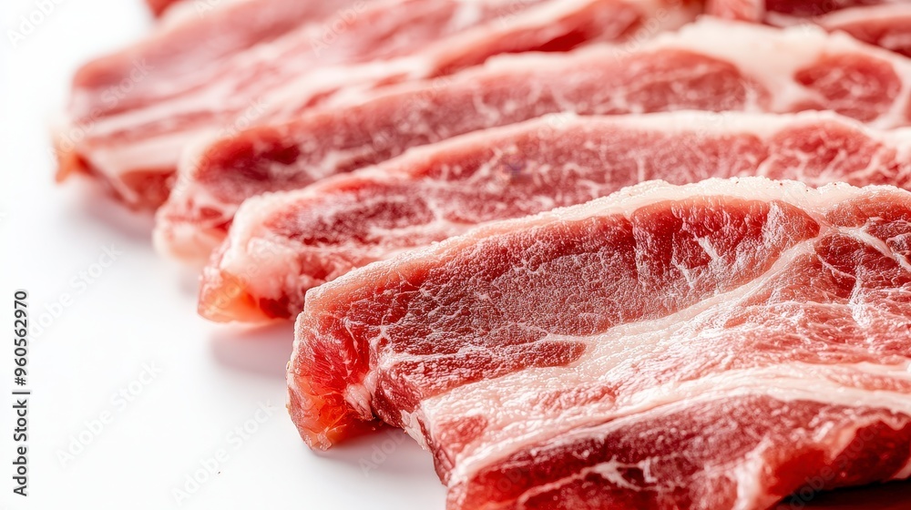 Hyper-Realistic Pork Cuts Poster with Floating Effect and Subtle Shadows for Art Festival Display Hyper-Realistic Pork Cuts Poster with Floating Effect and Subtle Shadows for Art Festival Display