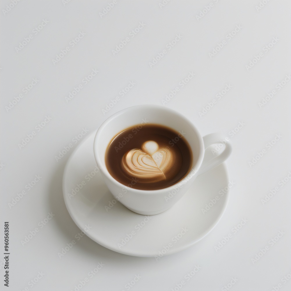 Latte Art in a White Coffee Cup Latte Art in a White Coffee Cup