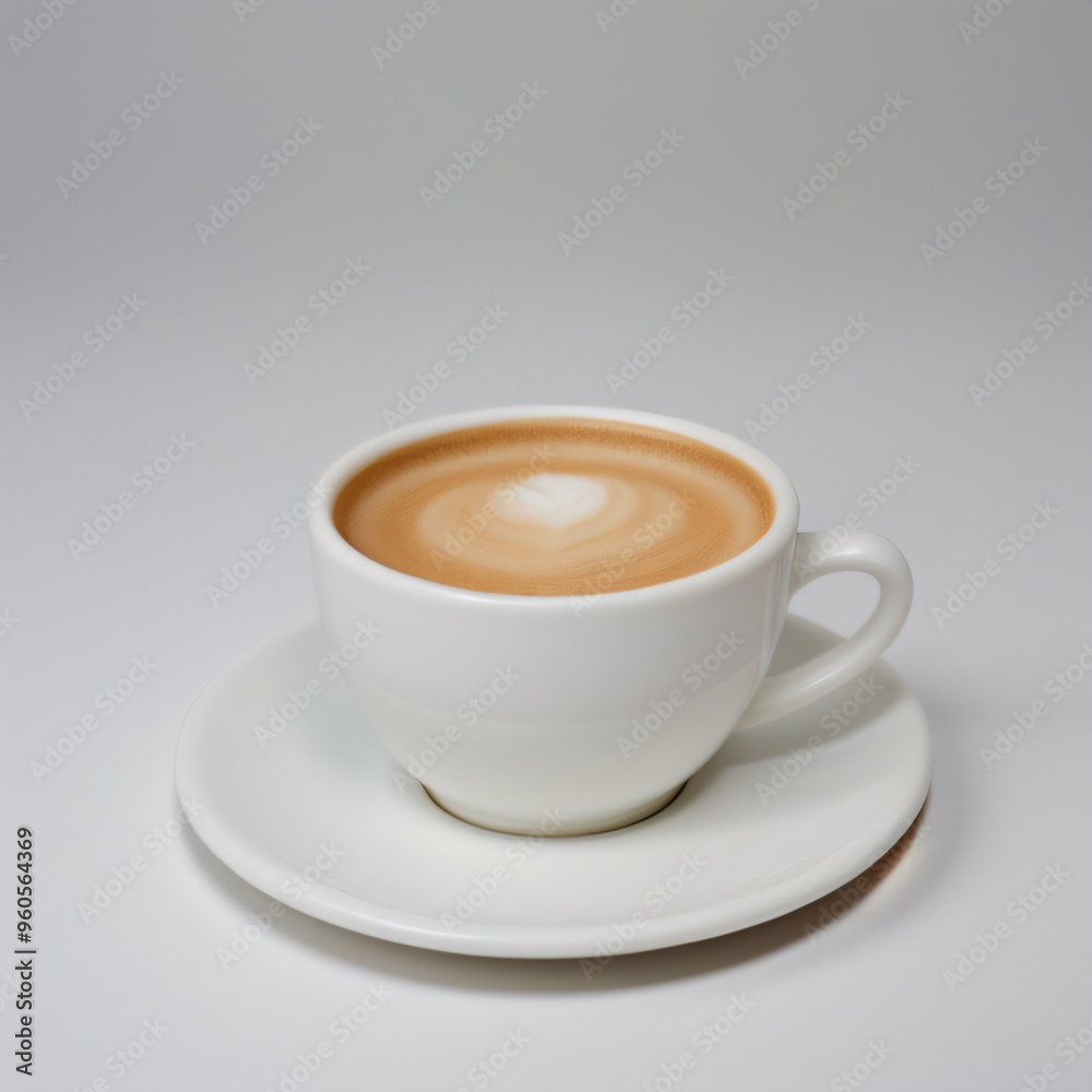 Latte Art in a White Coffee Cup Latte Art in a White Coffee Cup