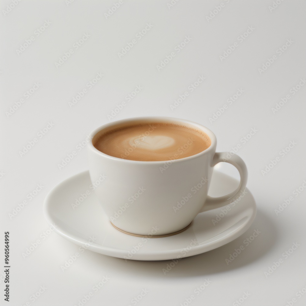 Latte Art in a White Coffee Cup Latte Art in a White Coffee Cup