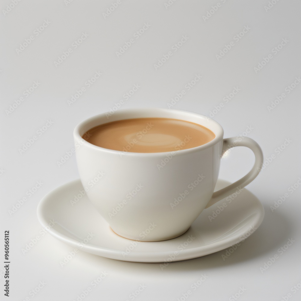 Fototapeta premium Latte Art in a White Coffee Cup