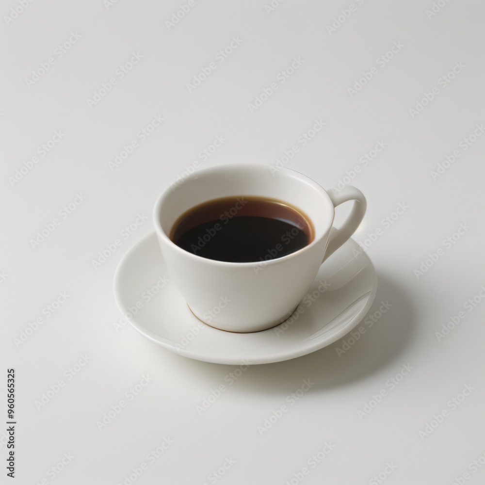 Obraz premium Latte Art in a White Coffee Cup