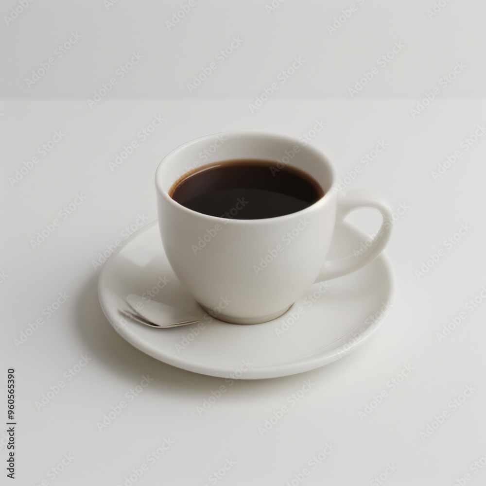 Obraz premium Latte Art in a White Coffee Cup