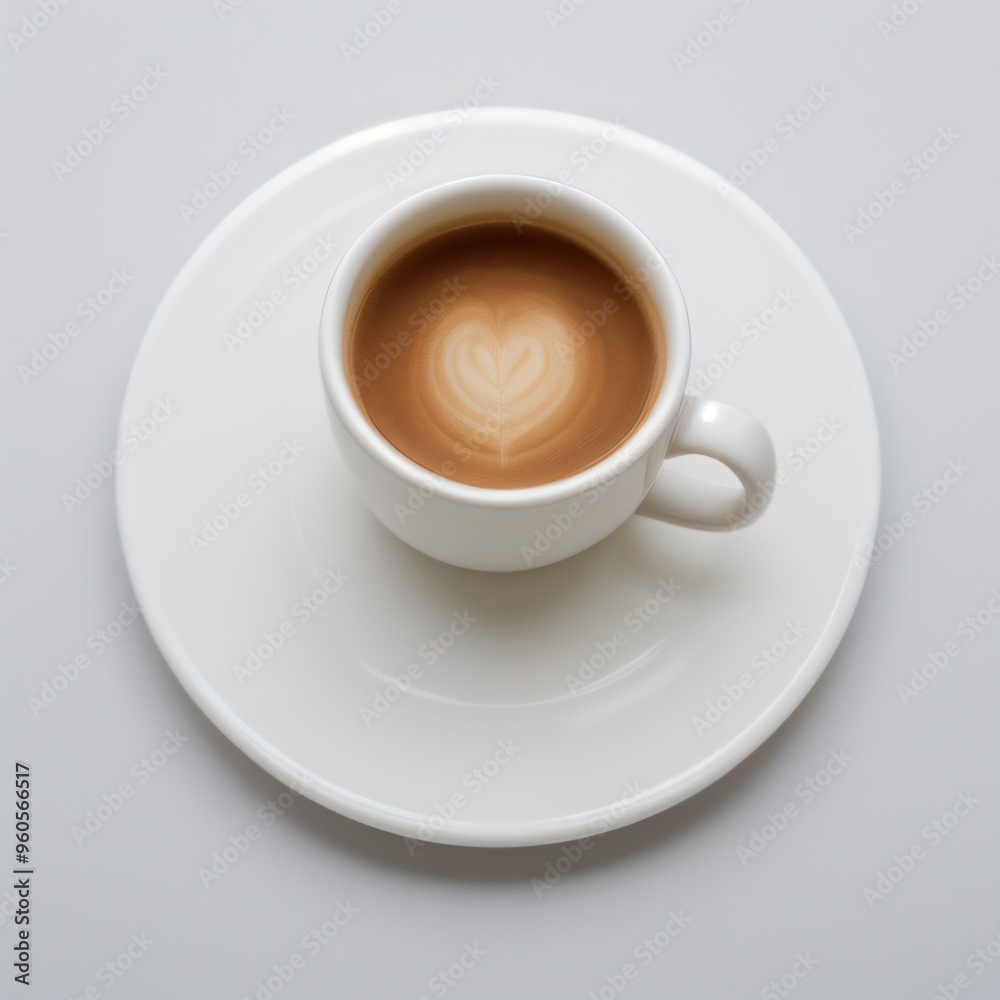 Latte Art in a White Coffee Cup Latte Art in a White Coffee Cup