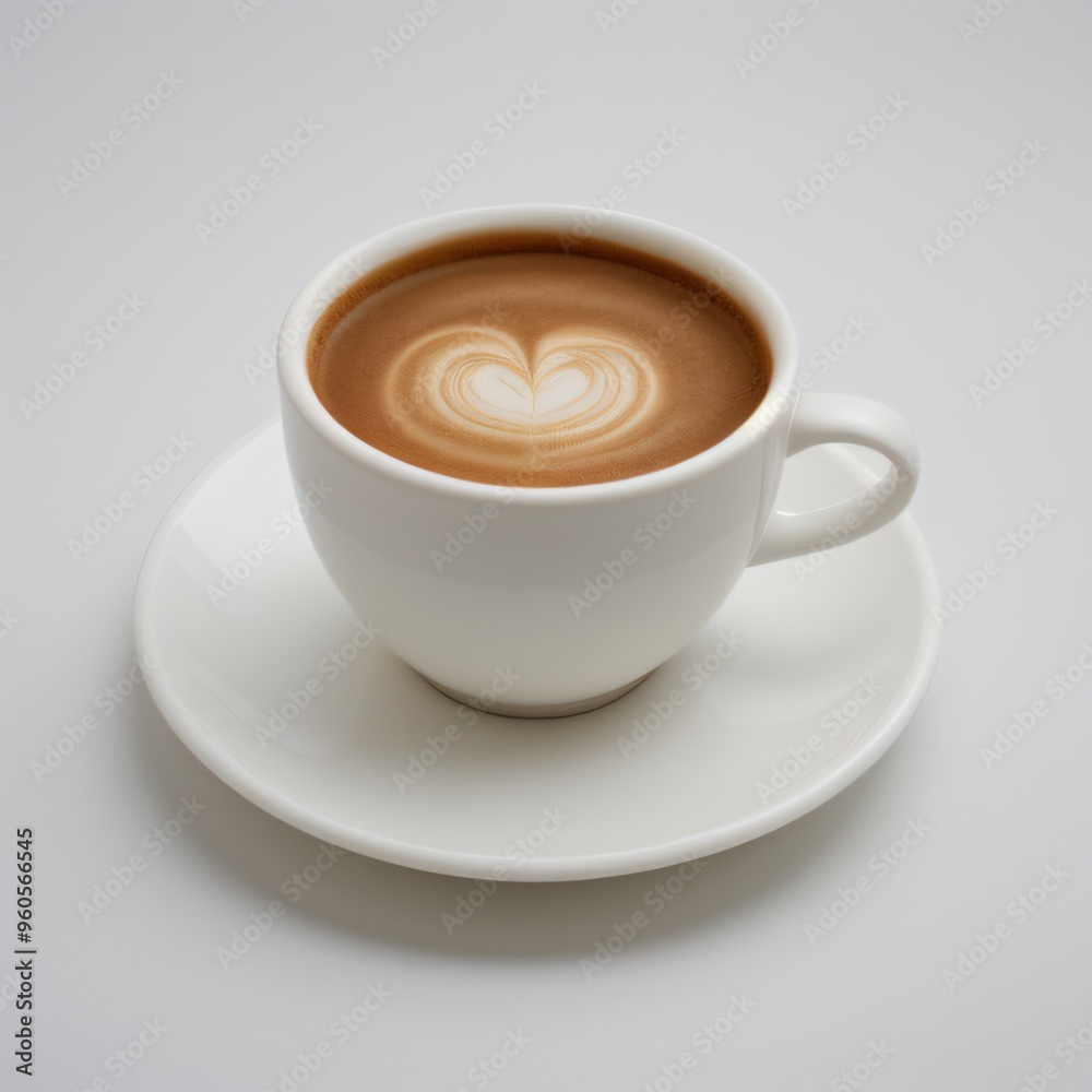 Latte Art in a White Coffee Cup Latte Art in a White Coffee Cup