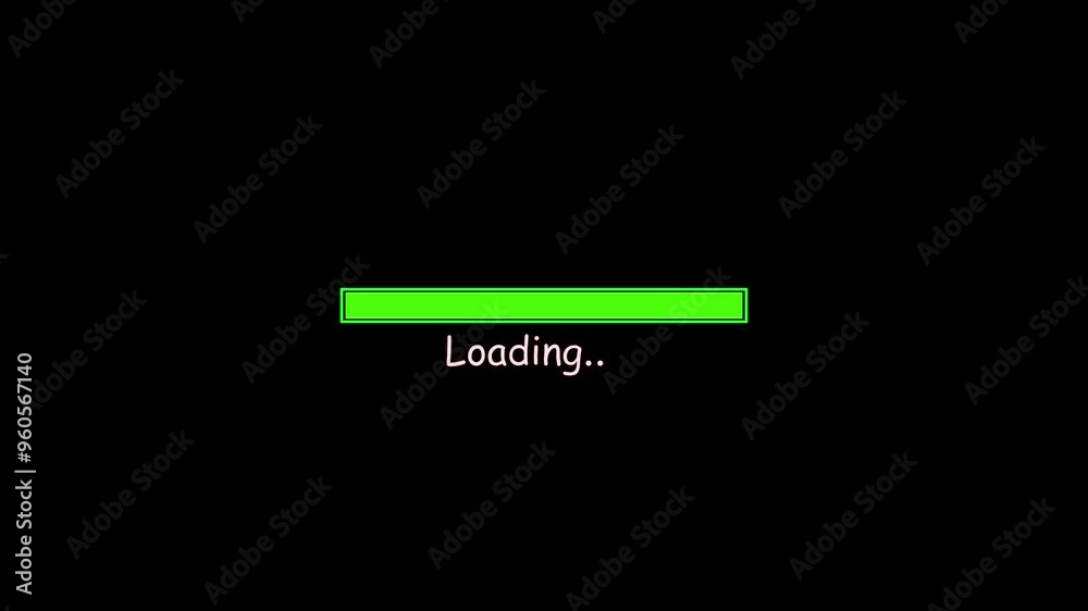 fast and loading  bar  green   collars icon animation  and black background .