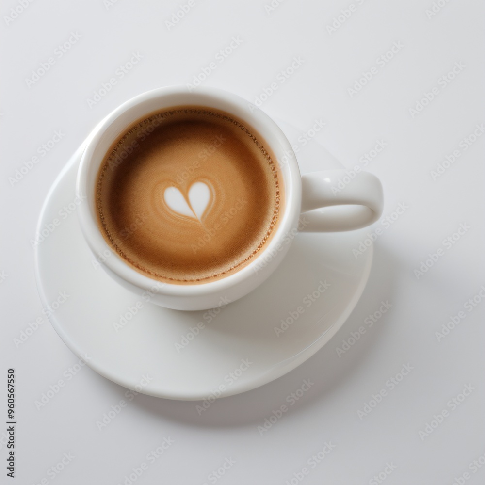Latte Art in a White Coffee Cup Latte Art in a White Coffee Cup