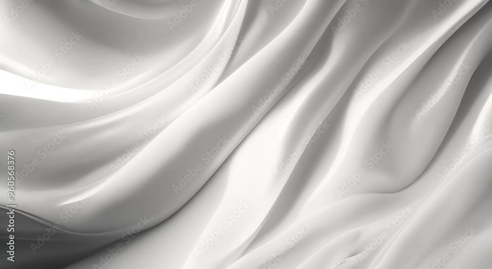 Elegant white silk fabric flowing smooth texture luxurious background 4k animation