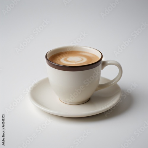 Latte Art in a White Coffee Cup