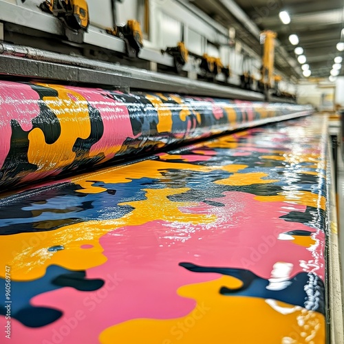 Vibrant Camouflage Hydro Dipped Abstract Artwork with Dynamic Energy