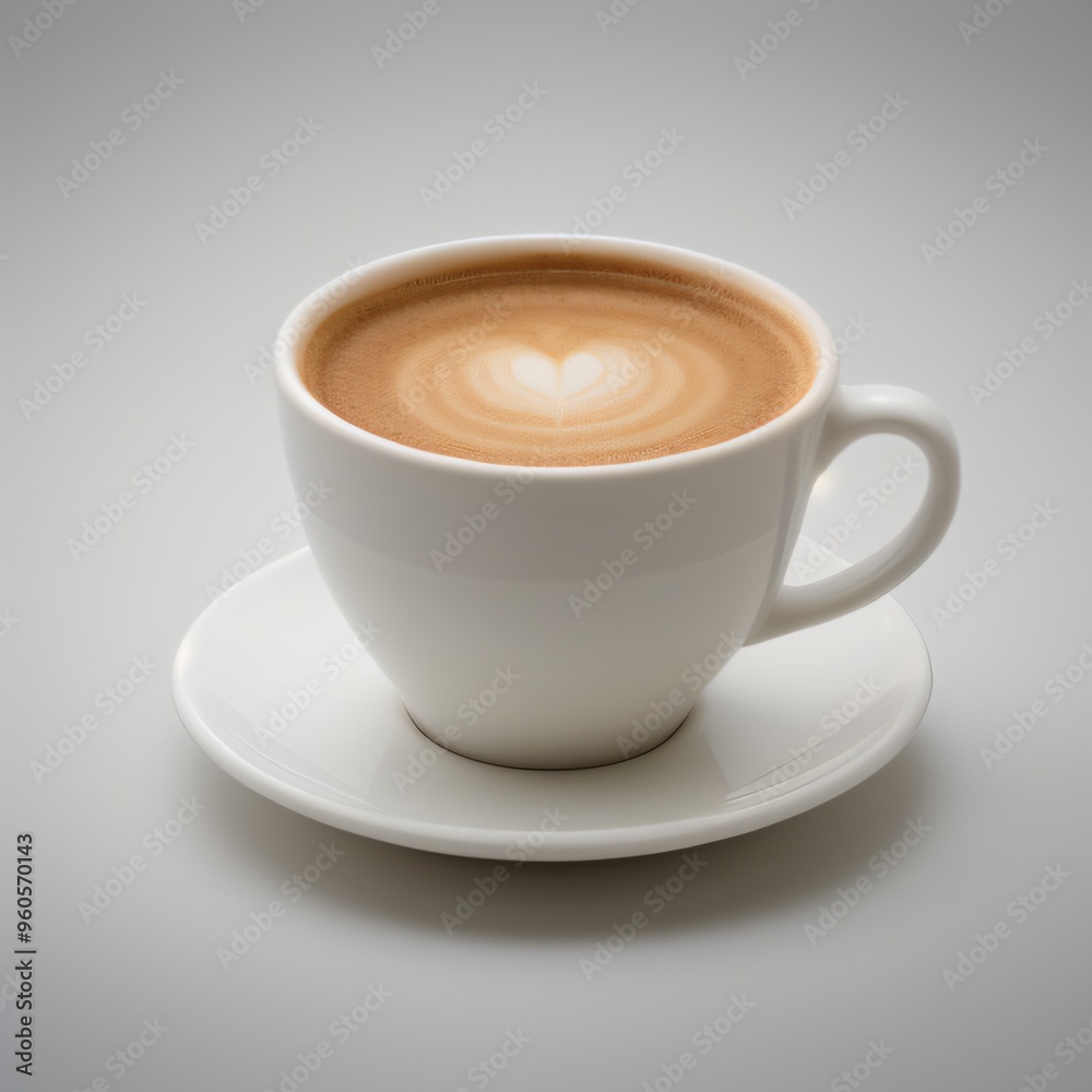 Latte Art in a White Coffee Cup Latte Art in a White Coffee Cup