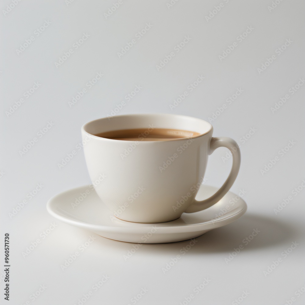Fototapeta premium Latte Art in a White Coffee Cup