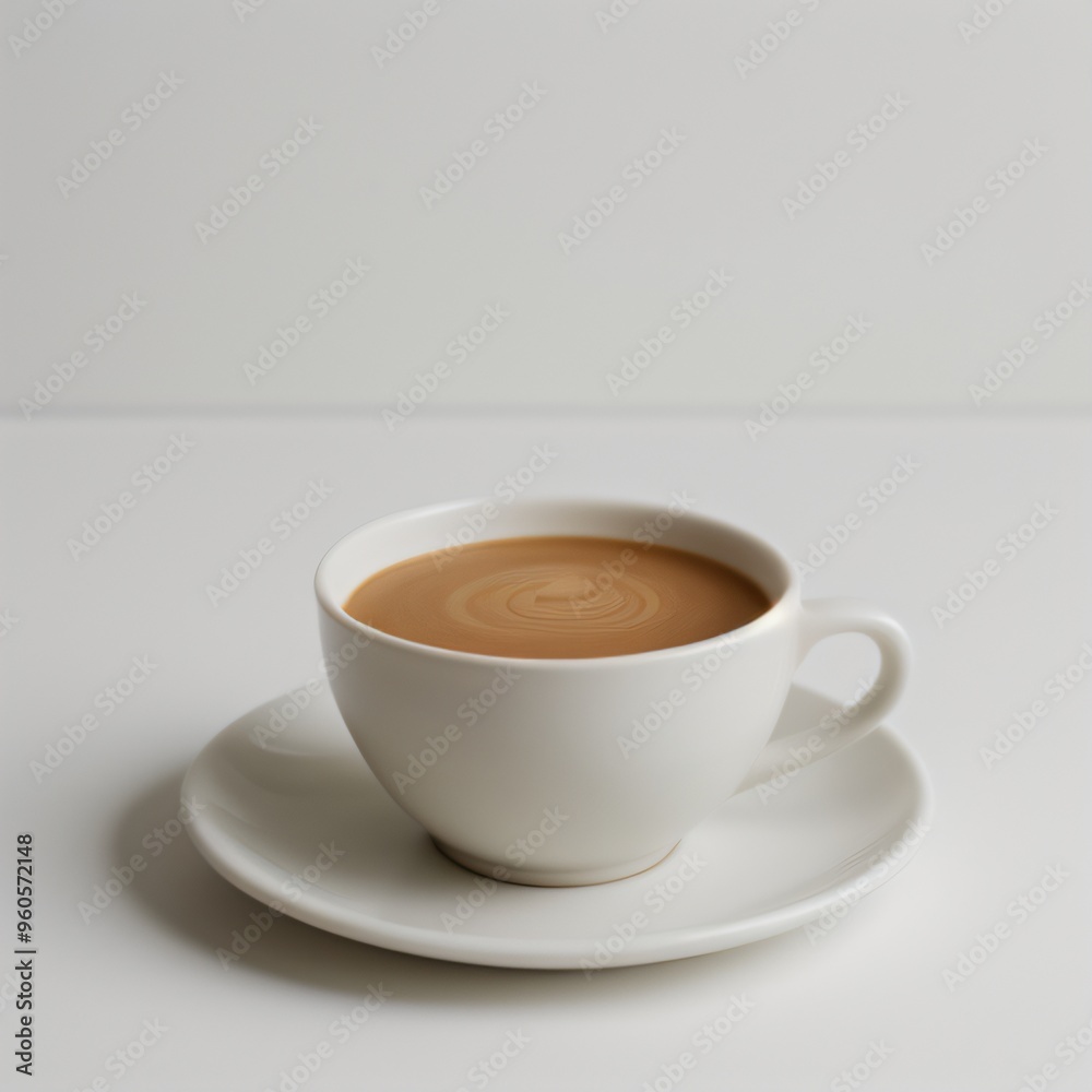 Latte Art in a White Coffee Cup Latte Art in a White Coffee Cup