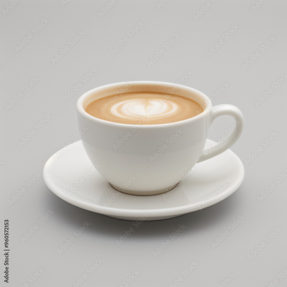 Latte Art in a White Coffee Cup Latte Art in a White Coffee Cup