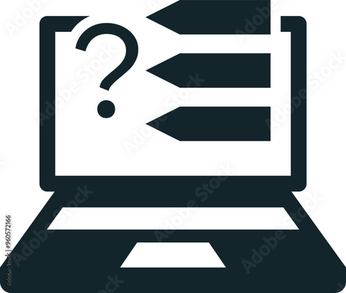 Laptop showing online survey for client feedback