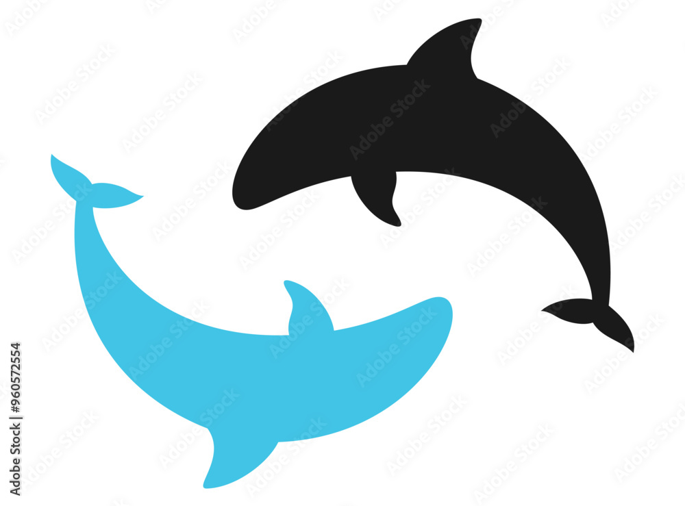 Fototapeta premium couple whale silhouette