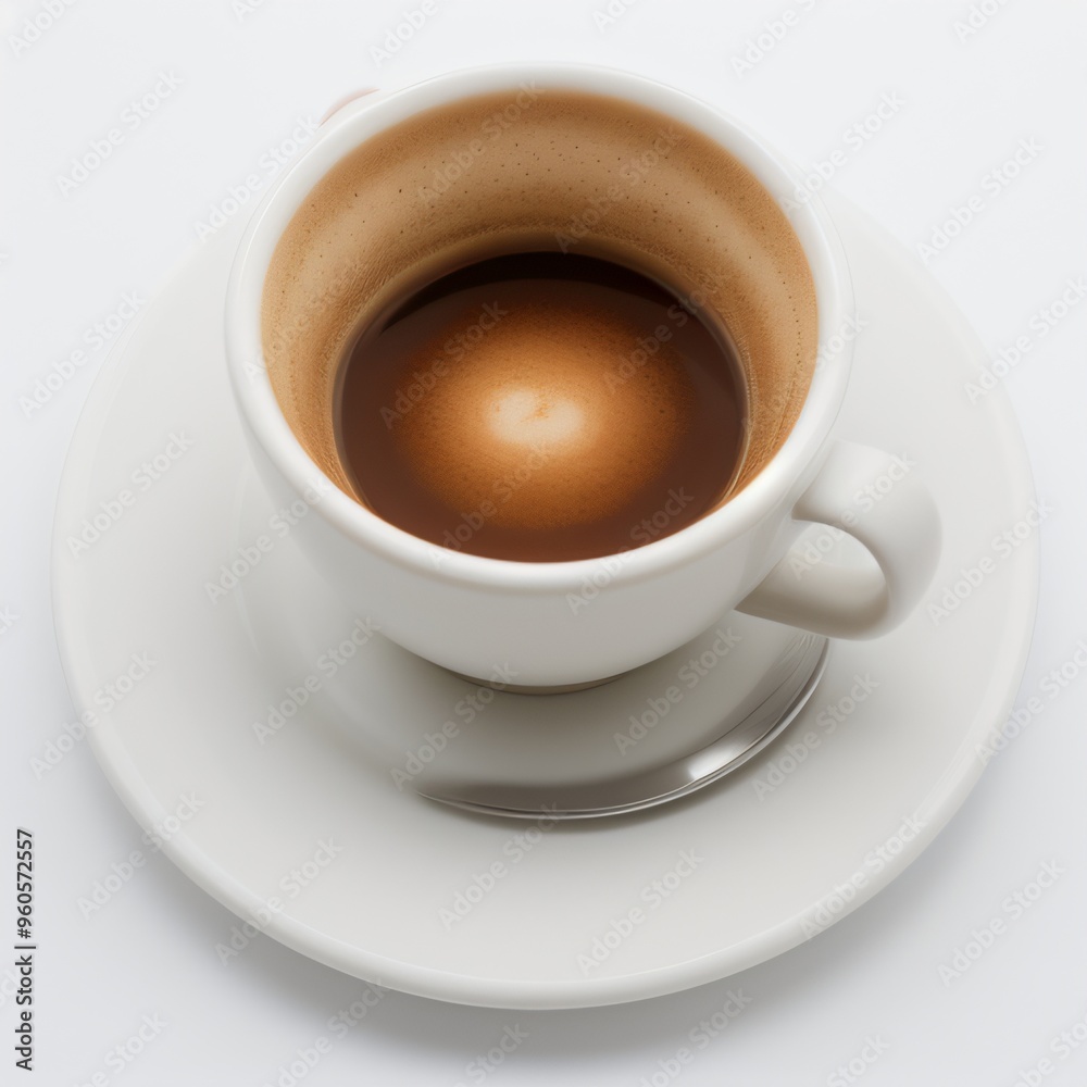 Latte Art in a White Coffee Cup Latte Art in a White Coffee Cup