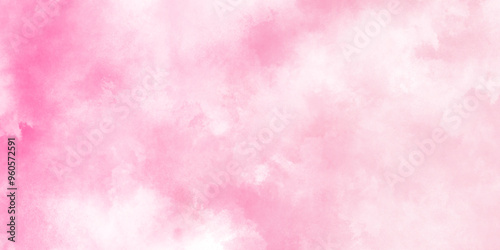 Light pink abstract watercolor background with paper texture and stains, Abstract pale pink sponge grunge clouds background for design. pink watercolor technique on watercolor paper.	