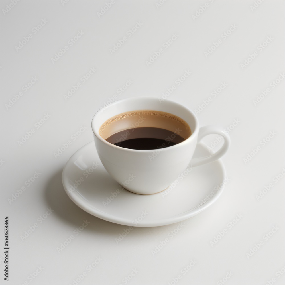 Latte Art in a White Coffee Cup Latte Art in a White Coffee Cup