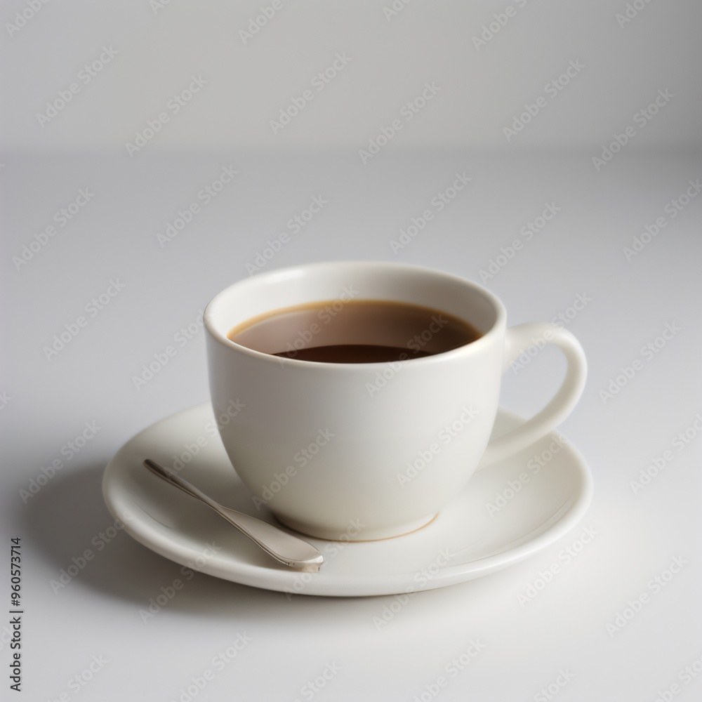 Obraz premium Latte Art in a White Coffee Cup