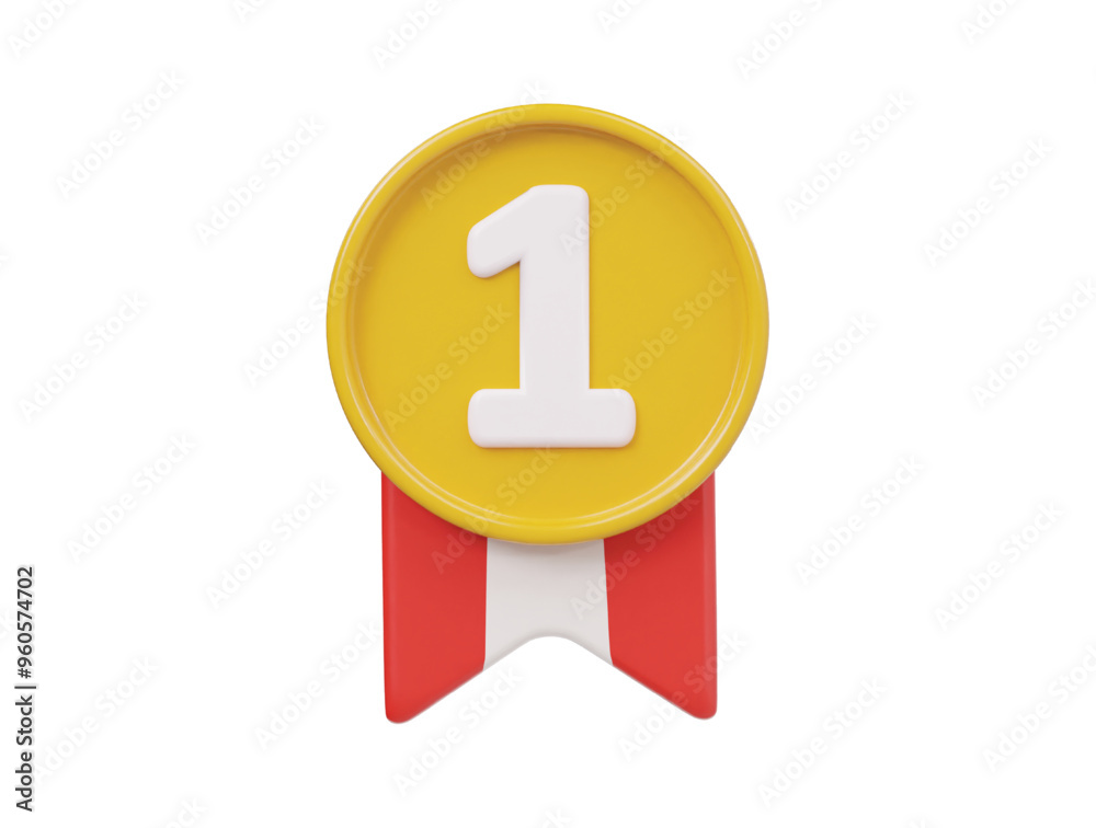First winner medal icon 3d render illustration First winner medal icon 3d render illustration